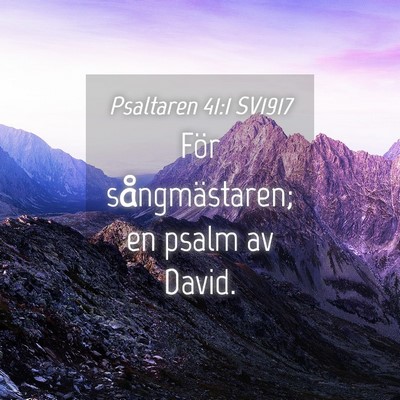 Picture 04 - Psaltaren 41:1 SV1917 - För sångmästaren; en psalm av - Bible Verse Picture