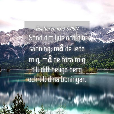 Picture 04 - Psaltaren 43:3 SV1917 - Sänd ditt ljus och din sanning; må de leda mig, - Bible Verse Picture