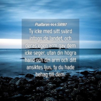Picture 04 - Psaltaren 44:4 SV1917 - Ty icke med sitt svärd intogo de landet, och - Bible Verse Picture