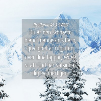 Picture 04 - Psaltaren 45:3 SV1917 - Du är den skönaste bland människors barn, - Bible Verse Picture