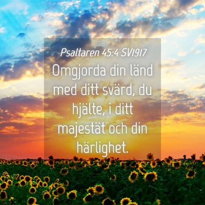 Picture 04 - Psaltaren 45:4 SV1917 - Omgjorda din länd med ditt svärd, du hjälte, i - Bible Verse Picture