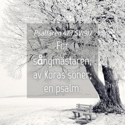 Picture 04 - Psaltaren 47:1 SV1917 - För sångmästaren; av Koras söner; en - Bible Verse Picture