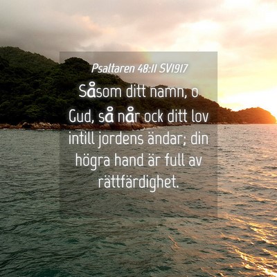 Picture 04 - Psaltaren 48:11 SV1917 - Såsom ditt namn, o Gud, så når ock ditt lov - Bible Verse Picture