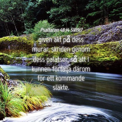 Picture 04 - Psaltaren 48:14 SV1917 - given akt på dess murar, skriden genom dess - Bible Verse Picture