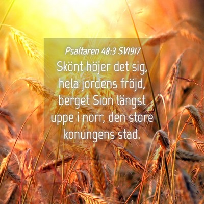 Picture 04 - Psaltaren 48:3 SV1917 - Skönt höjer det sig, hela jordens fröjd, - Bible Verse Picture