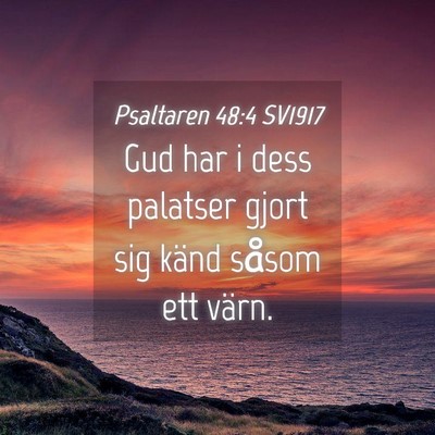 Picture 04 - Psaltaren 48:4 SV1917 - Gud har i dess palatser gjort sig känd såsom - Bible Verse Picture