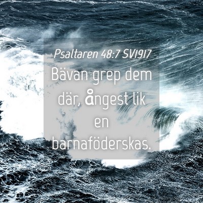 Picture 04 - Psaltaren 48:7 SV1917 - Bävan grep dem där, ångest lik en - Bible Verse Picture