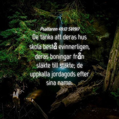Picture 04 - Psaltaren 49:12 SV1917 - De tänka att deras hus skola bestå - Bible Verse Picture
