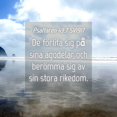 Picture 04 - Psaltaren 49:7 SV1917 - De förlita sig på sina ägodelar och berömma - Bible Verse Picture