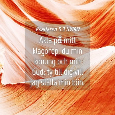 Picture 04 - Psaltaren 5:3 SV1917 - Akta på mitt klagorop, du min konung och min - Bible Verse Picture
