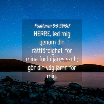 Picture 04 - Psaltaren 5:9 SV1917 - HERRE, led mig genom din rättfärdighet, för - Bible Verse Picture