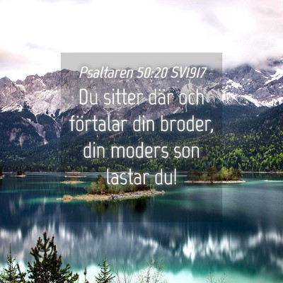 Picture 04 - Psaltaren 50:20 SV1917 - Du sitter där och förtalar din broder, din - Bible Verse Picture