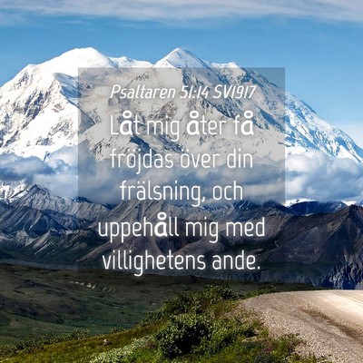Picture 04 - Psaltaren 51:14 SV1917 - Låt mig åter få fröjdas över din frälsning, - Bible Verse Picture