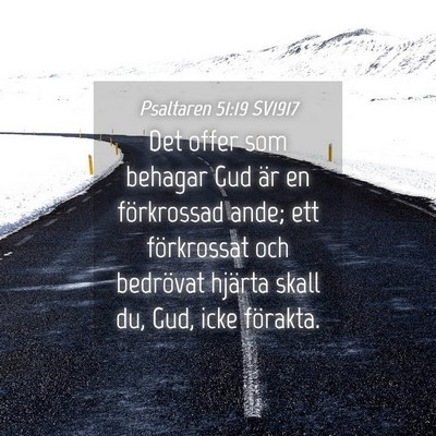 Picture 04 - Psaltaren 51:19 SV1917 - Det offer som behagar Gud är en förkrossad - Bible Verse Picture