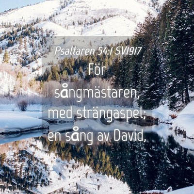 Picture 04 - Psaltaren 54:1 SV1917 - För sångmästaren, med strängaspel; en sång - Bible Verse Picture