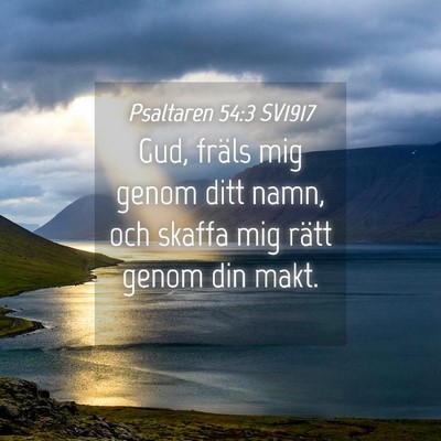 Picture 04 - Psaltaren 54:3 SV1917 - Gud, fräls mig genom ditt namn, och skaffa mig - Bible Verse Picture