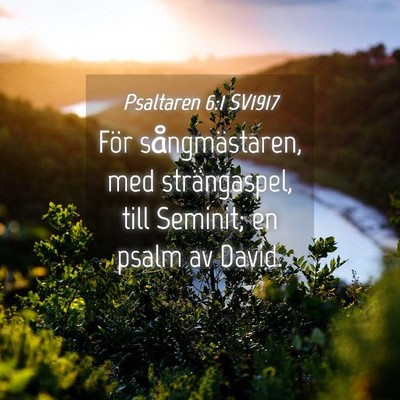 Picture 04 - Psaltaren 6:1 SV1917 - För sångmästaren, med strängaspel, till - Bible Verse Picture