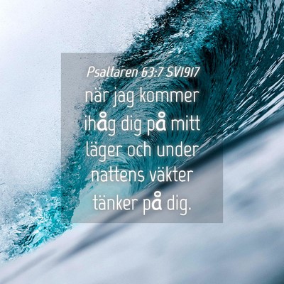 Picture 04 - Psaltaren 63:7 SV1917 - när jag kommer ihåg dig på mitt läger och - Bible Verse Picture