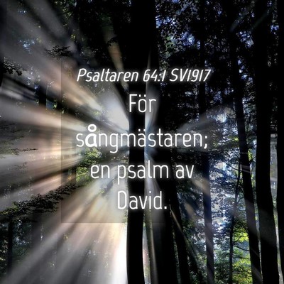 Picture 04 - Psaltaren 64:1 SV1917 - För sångmästaren; en psalm av - Bible Verse Picture