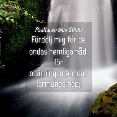 Picture 04 - Psaltaren 64:3 SV1917 - Fördölj mig för de ondas hemliga råd, för - Bible Verse Picture
