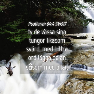 Picture 04 - Psaltaren 64:4 SV1917 - ty de vässa sina tungor likasom svärd, med - Bible Verse Picture