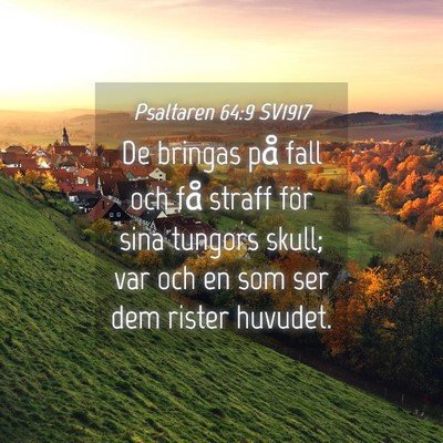Picture 04 - Psaltaren 64:9 SV1917 - De bringas på fall och få straff för sina - Bible Verse Picture