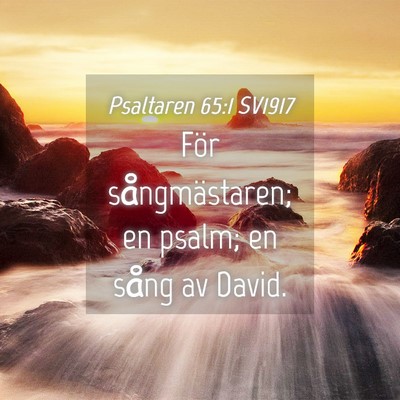 Picture 04 - Psaltaren 65:1 SV1917 - För sångmästaren; en psalm; en sång av - Bible Verse Picture