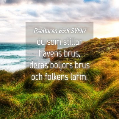 Picture 04 - Psaltaren 65:8 SV1917 - du som stillar havens brus, deras böljors brus - Bible Verse Picture