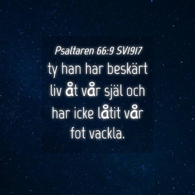 Picture 04 - Psaltaren 66:9 SV1917 - ty han har beskärt liv åt vår själ och har - Bible Verse Picture