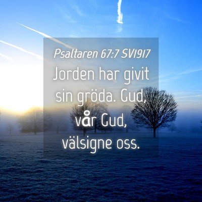 Picture 04 - Psaltaren 67:7 SV1917 - Jorden har givit sin gröda. Gud, vår Gud, - Bible Verse Picture