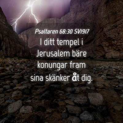 Picture 04 - Psaltaren 68:30 SV1917 - I ditt tempel i Jerusalem bäre konungar fram - Bible Verse Picture