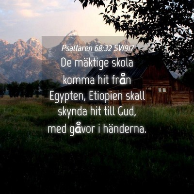 Picture 04 - Psaltaren 68:32 SV1917 - De mäktige skola komma hit från Egypten, - Bible Verse Picture