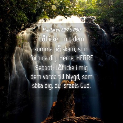 Picture 04 - Psaltaren 69:7 SV1917 - Låt icke i mig dem komma på skam, som förbida - Bible Verse Picture