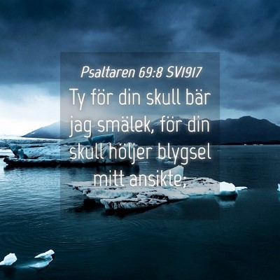Picture 04 - Psaltaren 69:8 SV1917 - Ty för din skull bär jag smälek, för din - Bible Verse Picture