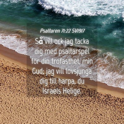 Picture 04 - Psaltaren 71:22 SV1917 - Så vill ock jag tacka dig med psaltarspel för - Bible Verse Picture