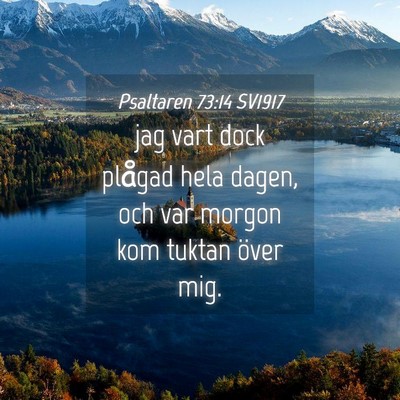 Picture 04 - Psaltaren 73:14 SV1917 - jag vart dock plågad hela dagen, och var morgon - Bible Verse Picture