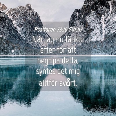 Picture 04 - Psaltaren 73:16 SV1917 - När jag nu tänkte efter för att begripa detta, - Bible Verse Picture