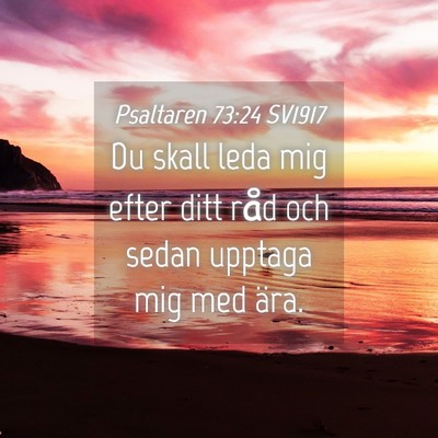 Picture 04 - Psaltaren 73:24 SV1917 - Du skall leda mig efter ditt råd och sedan - Bible Verse Picture