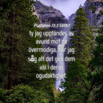 Picture 04 - Psaltaren 73:3 SV1917 - ty jag upptändes av avund mot de övermodiga, - Bible Verse Picture