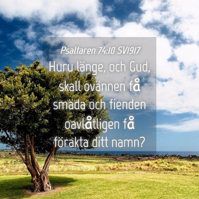Picture 04 - Psaltaren 74:10 SV1917 - Huru länge, och Gud, skall ovännen få smäda - Bible Verse Picture