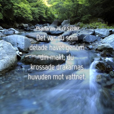 Picture 04 - Psaltaren 74:13 SV1917 - Det var du som delade havet genom din makt; du - Bible Verse Picture