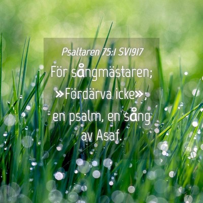 Picture 04 - Psaltaren 75:1 SV1917 - För sångmästaren; »Fördärva icke»; en - Bible Verse Picture