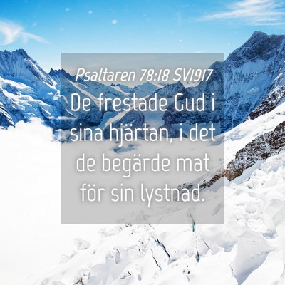 Picture 04 - Psaltaren 78:18 SV1917 - De frestade Gud i sina hjärtan, i det de - Bible Verse Picture