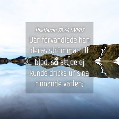 Picture 04 - Psaltaren 78:44 SV1917 - Där förvandlade han deras strömmar till blod, - Bible Verse Picture