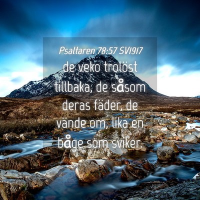 Picture 04 - Psaltaren 78:57 SV1917 - de veko trolöst tillbaka, de såsom deras - Bible Verse Picture