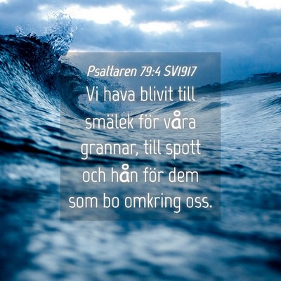 Picture 04 - Psaltaren 79:4 SV1917 - Vi hava blivit till smälek för våra grannar, - Bible Verse Picture