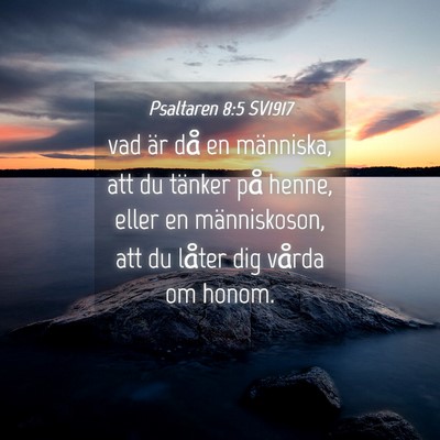 Picture 04 - Psaltaren 8:5 SV1917 - vad är då en människa, att du tänker på - Bible Verse Picture