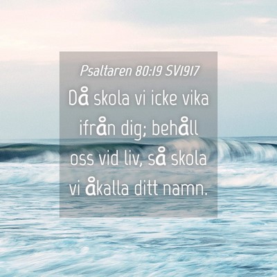 Picture 04 - Psaltaren 80:19 SV1917 - Då skola vi icke vika ifrån dig; behåll oss - Bible Verse Picture