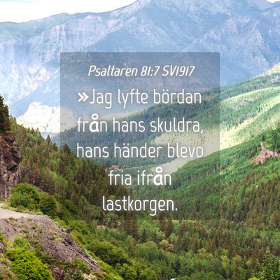 Picture 04 - Psaltaren 81:7 SV1917 - »Jag lyfte bördan från hans skuldra, hans - Bible Verse Picture