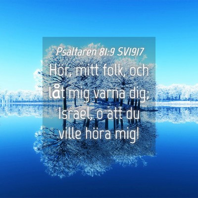 Picture 04 - Psaltaren 81:9 SV1917 - Hör, mitt folk, och låt mig varna dig; Israel, - Bible Verse Picture